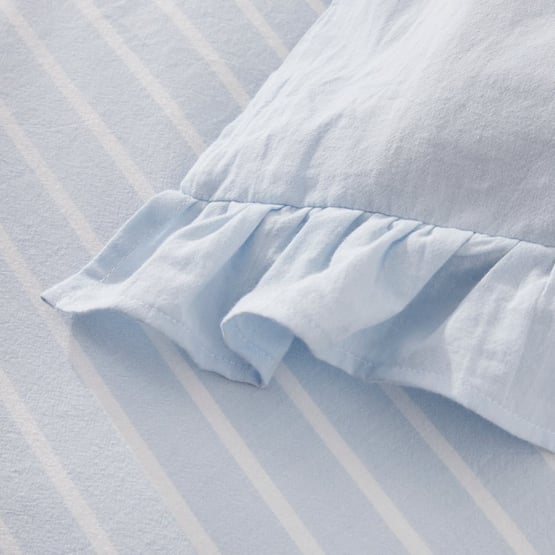 Ruffle Sky Blue Quilt Cover Set + Separates