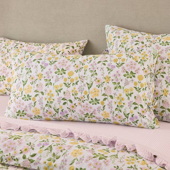 Josephine Floral Soft Blue Pillowcases