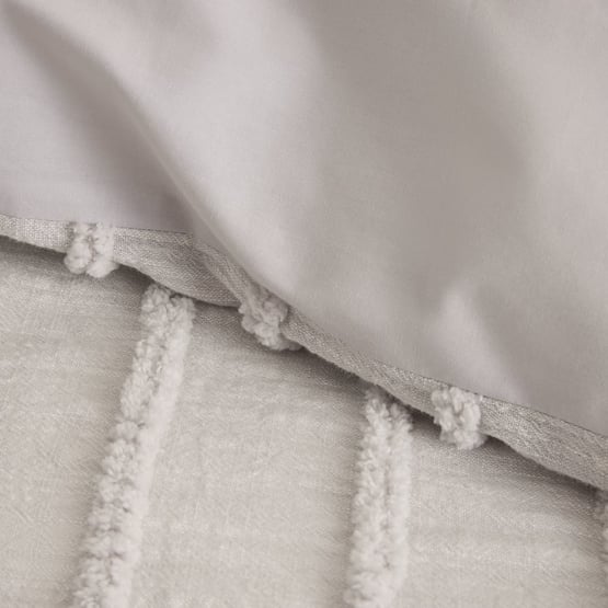 Archie Tufted Dove Quilt Cover Separates