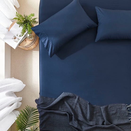 Worlds Softest Cotton Navy Fitted Sheet Separates