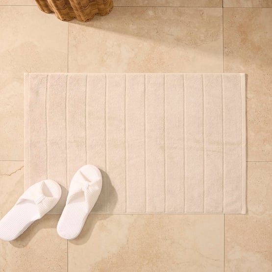 Navara Oatmeal Solid Bamboo Cotton Bath Mat