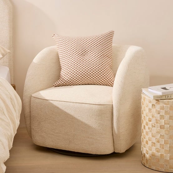 Avril Beige Marle Swivel Chair
