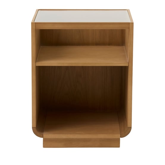 Cape Town Oak & Fluted Glass Bedside Table
