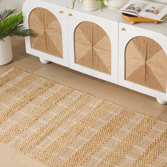 Bali White & Jute Rug Runner
