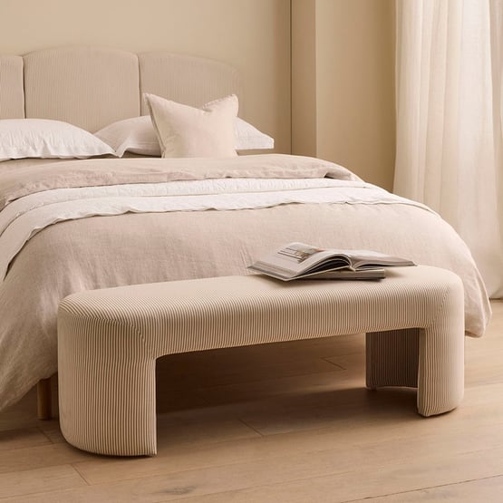Essay Beige Stripe Bench Seat