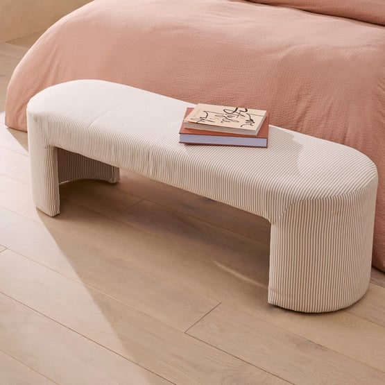 Essay Beige Stripe Bench Seat