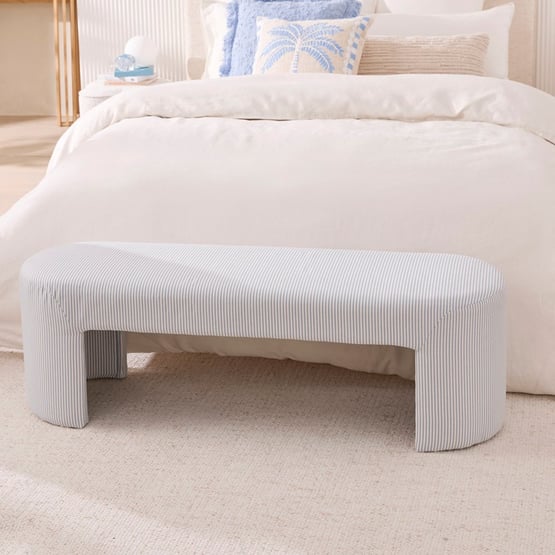 Essay Light Blue Stripe Bench Seat