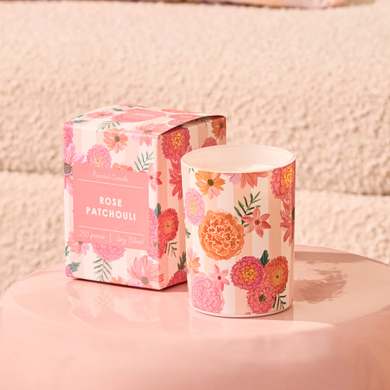 Rose & Patchouli Printed Candle