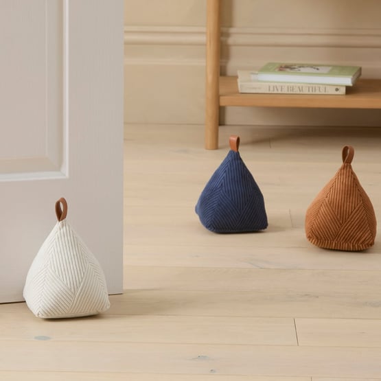 Corduroy White Door Stop