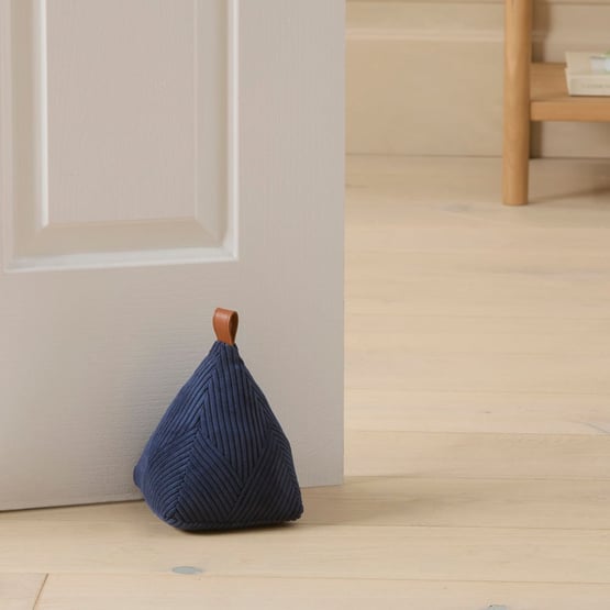 Corduroy Navy Door Stop
