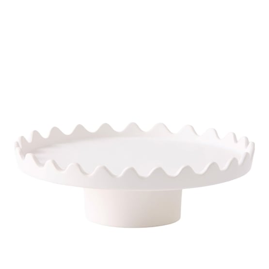 Scalloped White Round Decorative Bowl