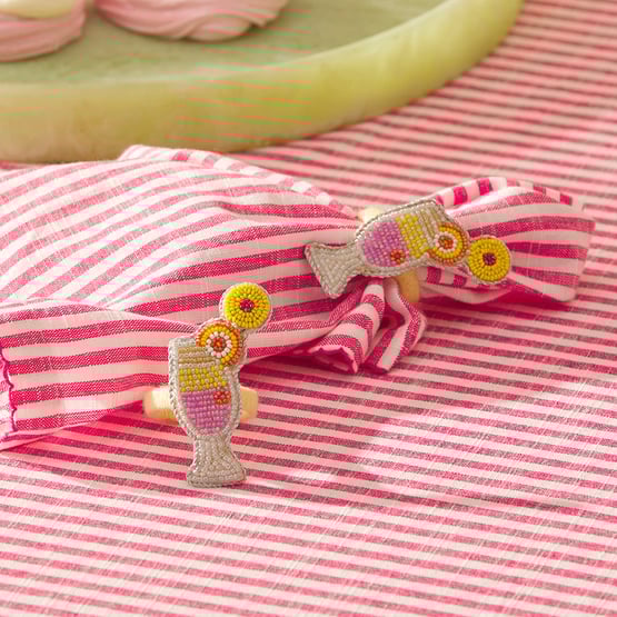 Beaded Aperitif Cocktail Napkin Rings Pack of 2