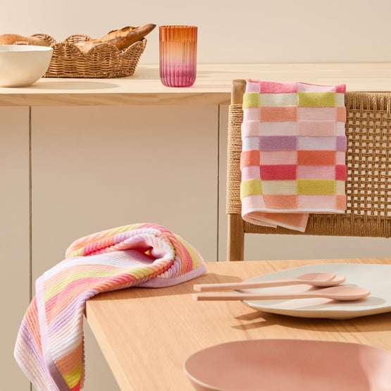 Billie Pink Brights Tea Towel Pack of 2