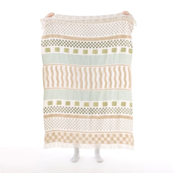 Felix Natural & Green Tufted Throw