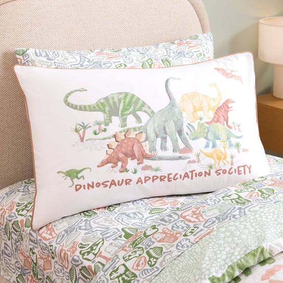 Dinosaur Appreciation Society White Text Pillowcase
