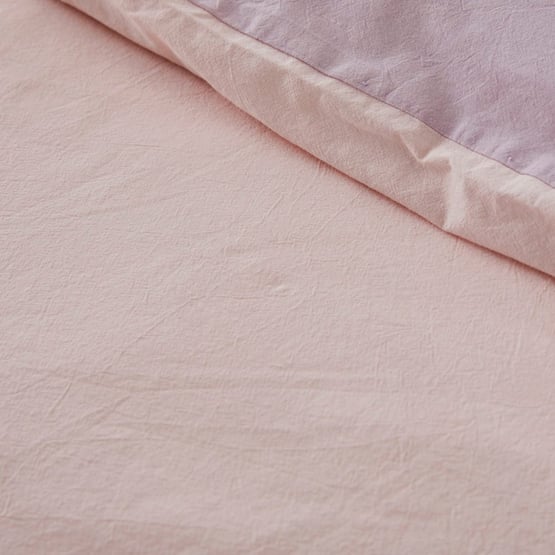 Stonewashed Cotton Pink Lavender Quilt Cover Set
