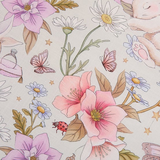 Fleur Harris Sleeping Flutterbunny Soft Fern Cot Quilt Cover Set