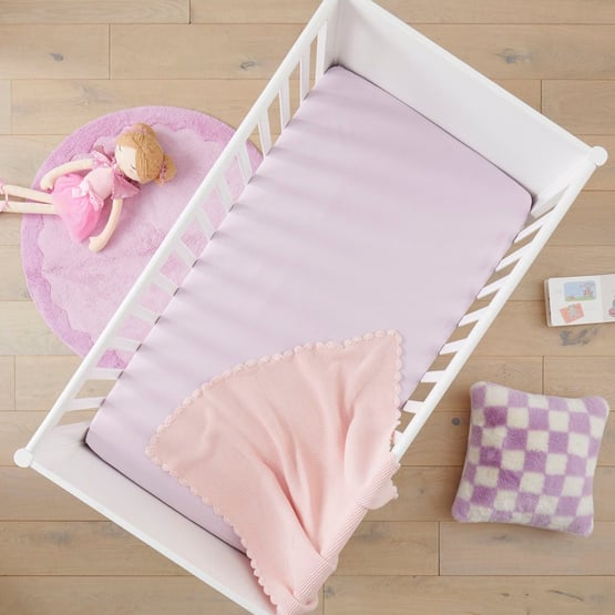 Stonewashed Cotton Lavender Fitted Sheets Pack of 2