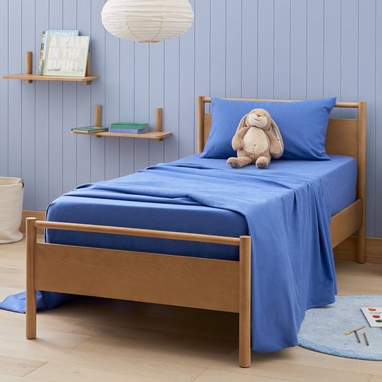 Plain Dye Deep Blue Flannelette Sheet Set