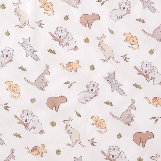 Little Animals Of Oz White Baby Fitted Sheets 2pk