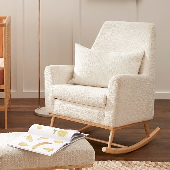 Riley White Boucle Rocking Chair