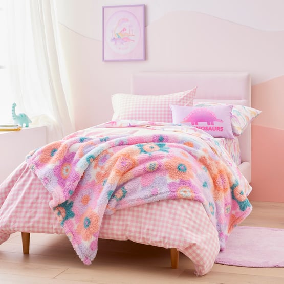 Sammy Poppy Floral Sherpa Blanket