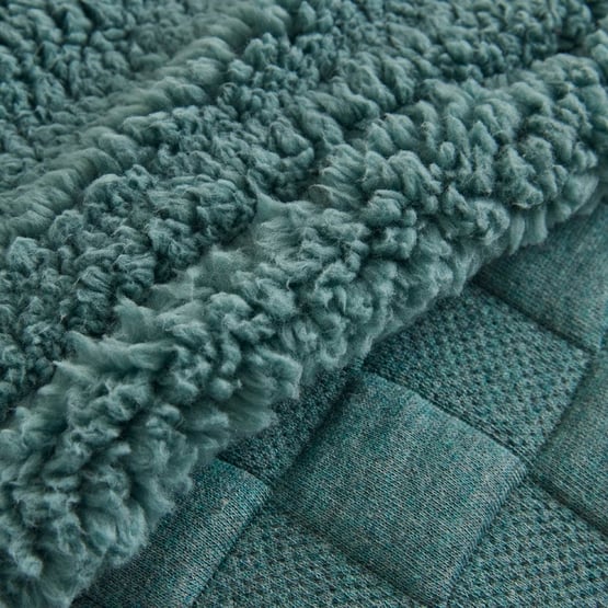 Checkerboard Green Marle Jersey Sherpa Blanket