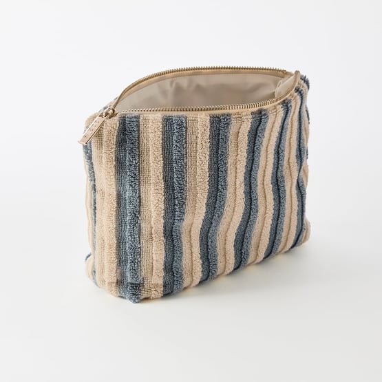 Greenwich Sea Blue Stripe Cosmetic Bag