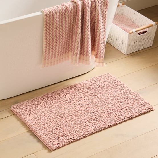 Microplush  Pink Blossom Bobble Bath Mat