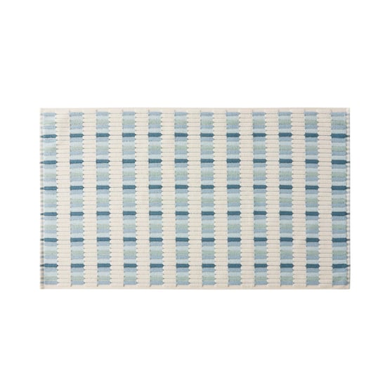 European Willow Sea Blue Multi Turkish Cotton Bath Mat