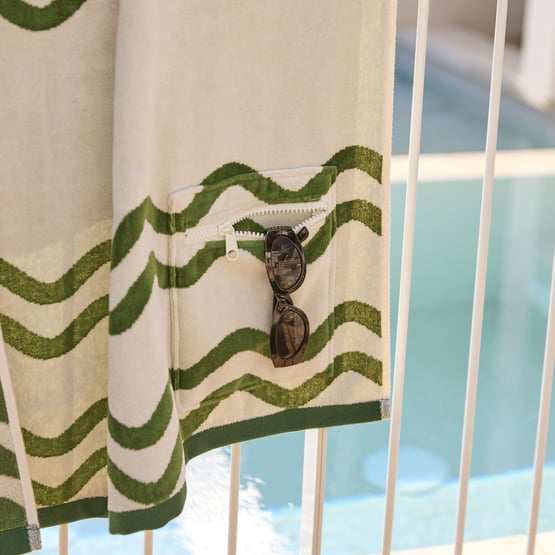 Swell Green Luxe Velour Pocket Beach Towel