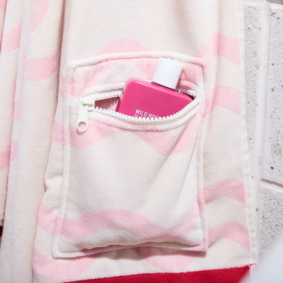 Swell Pink Luxe Velour Pocket Beach Towel