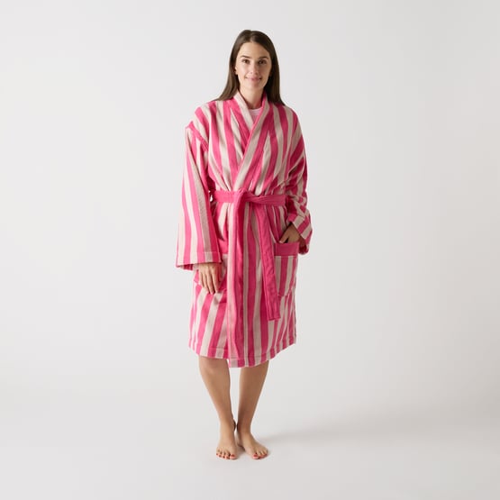 Whitehaven Pink Terry Textured Beach Robe