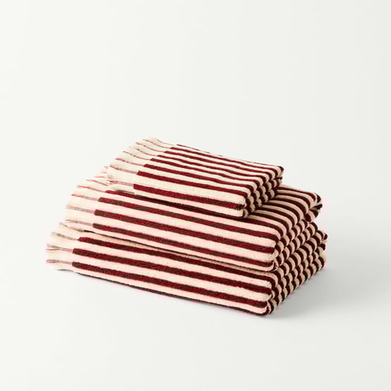 European Sophia Cabernet & Misty Rose Turkish Cotton Towel Range