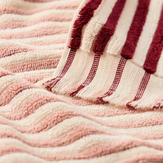 European Sophia Cabernet & Misty Rose Turkish Cotton Towel Range
