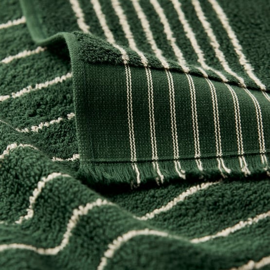 European Gabriella Forest Green & Natural Turkish Cotton Towel Range 