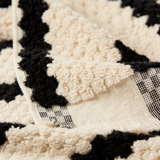 European Kadikoy Stripe Black & Natural Turkish Cotton Towel Range