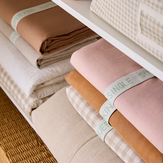 White & Sage Bedlinen Storage Band Set of 6 