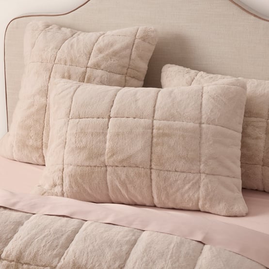 Porter Oat Faux Fur Quilted Coverlet Separates