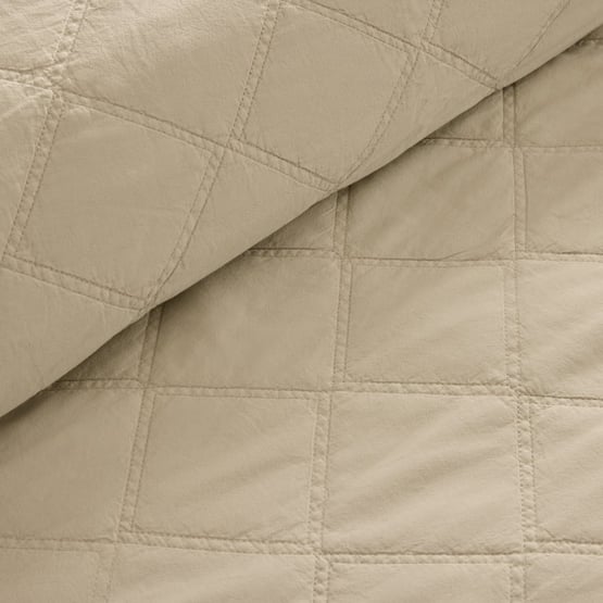 Stonewashed Cotton Pistachio Quilted Coverlet Separates