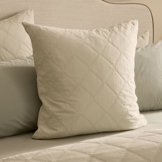 Stonewashed Cotton Pistachio Quilted Pillowcases