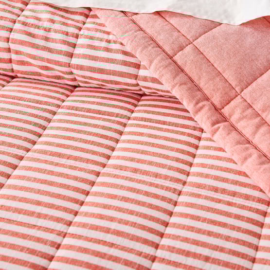 Bodhi Tomato Stripe Quilted Pillowcases
