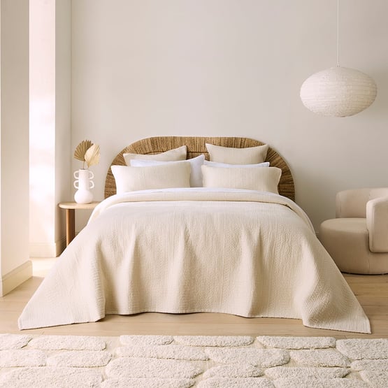 Haven Coconut Quilted Coverlet Separates