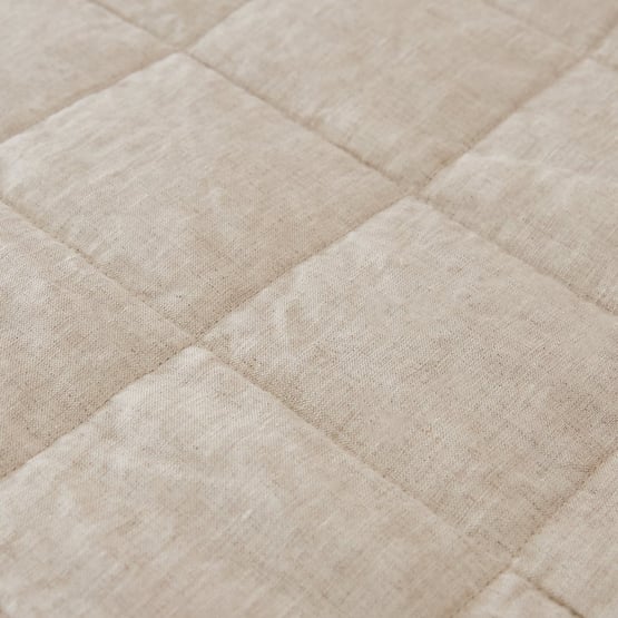 Vintage Washed Linen Linen Quilted Bedcover