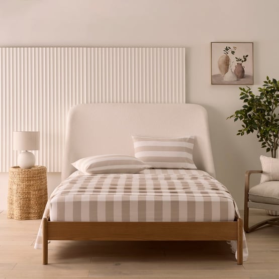 Flannelette Natural Stripe Sheet Set