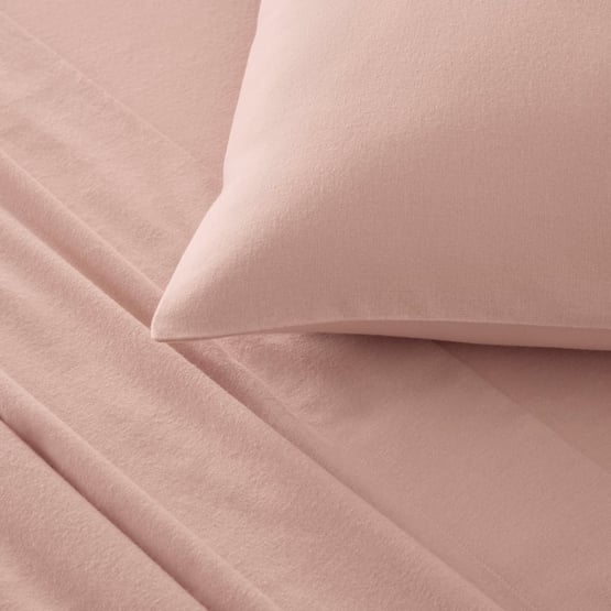 Flannelette Plain Dye Pink Sheet Set