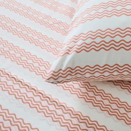 Waves Printed Percale Sheet Set