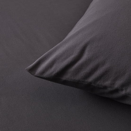 Flannelette Plain Dye Charcoal Sheet Set