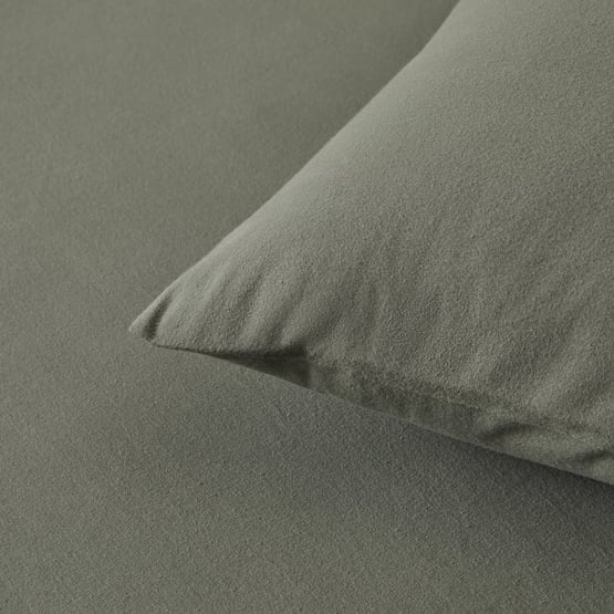 Flannelette Plain Dye Green Sheet Set