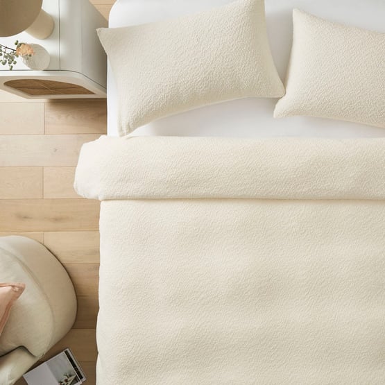 Bailey Boucle Off White Quilt Cover Set